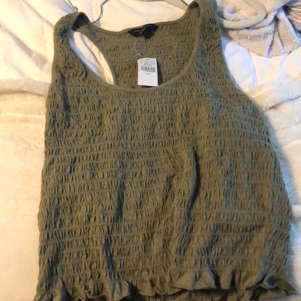 NWT AE olive green smoked tank